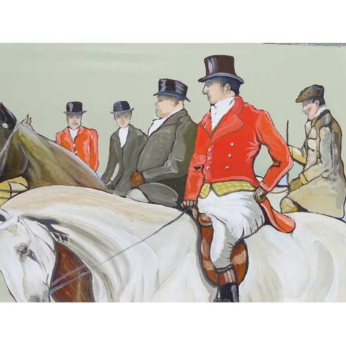 1294 - Clive Fredriksson, oil on canvas, the hunt meet, 20