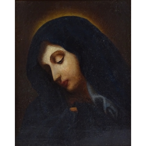 1308 - 19th century oil on canvas, study of the Madonna, unsigned, 11