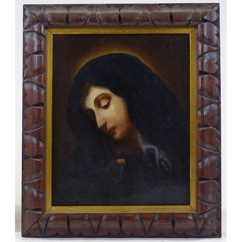 1308 - 19th century oil on canvas, study of the Madonna, unsigned, 11