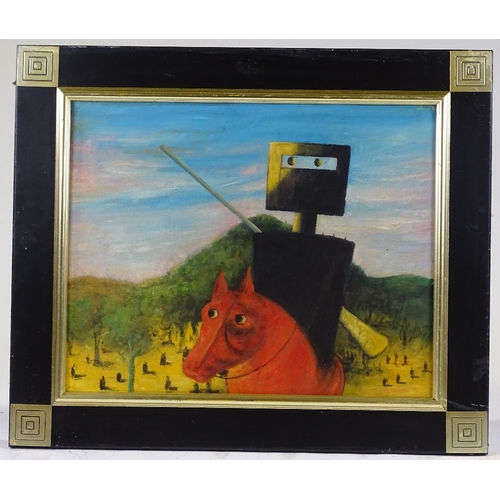 1317 - Modern oil on canvas laid on board, Ned Kelly, unsigned, 16