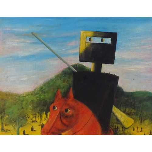 1317 - Modern oil on canvas laid on board, Ned Kelly, unsigned, 16