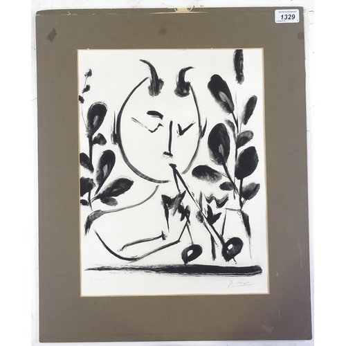 1329 - Pablo Picasso, print, faun, printed signature, 15