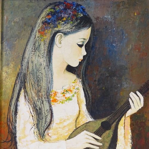 1368 - Liliana, oil on canvas, young musician, 24