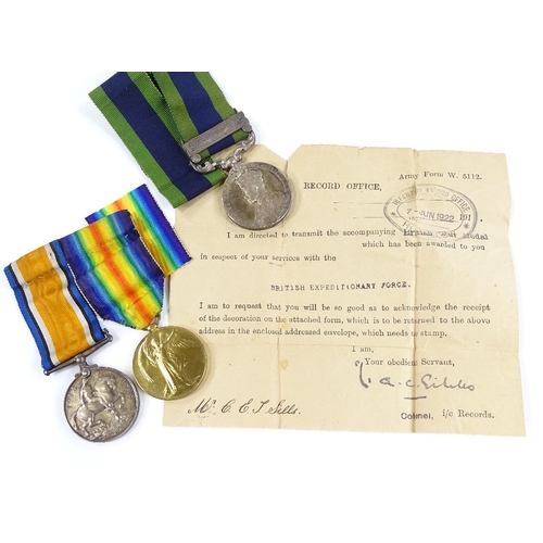 106 - A pair of First War Service medals to 469 Spr L C Damm Royal Engineers George V India Campaign medal... 