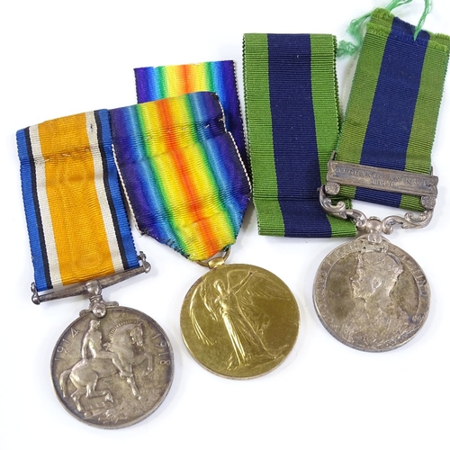 106 - A pair of First War Service medals to 469 Spr L C Damm Royal Engineers George V India Campaign medal... 