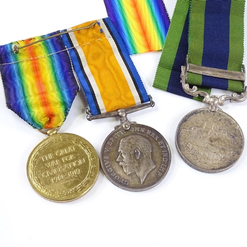 106 - A pair of First War Service medals to 469 Spr L C Damm Royal Engineers George V India Campaign medal... 