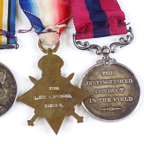 108 - A DCM group of 5 First War Service medals to 275348 Sgt S Spencer 1/6 Essex R-TF, including the Dist... 