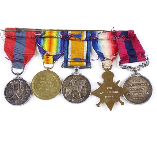 108 - A DCM group of 5 First War Service medals to 275348 Sgt S Spencer 1/6 Essex R-TF, including the Dist... 