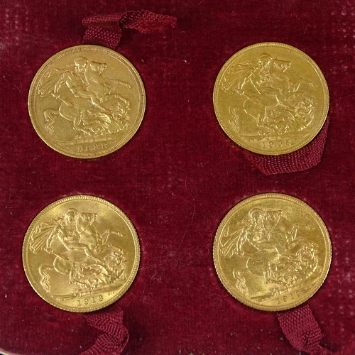 121 - A case of 10 gold sovereigns, 1905 - 1913 plus 1888 (10)