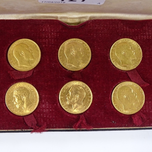 121 - A case of 10 gold sovereigns, 1905 - 1913 plus 1888 (10)