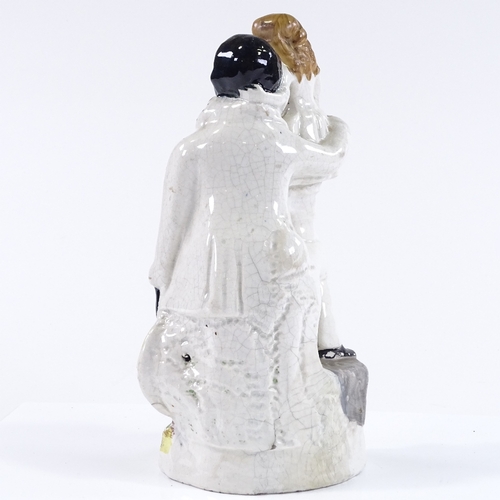 133 - A Victorian Staffordshire anti-slavery figure of Uncle Tom, height 26cm