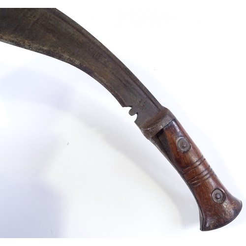 45 - A Second War Period Gurkha Army kukri knife, with original bound leather scabbard