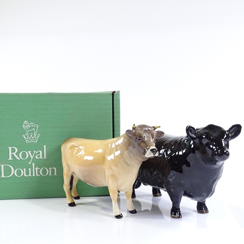 71 - A Beswick Aberdeen Angus bull, and a Beswick C H Dunsley coyboy bull (2)