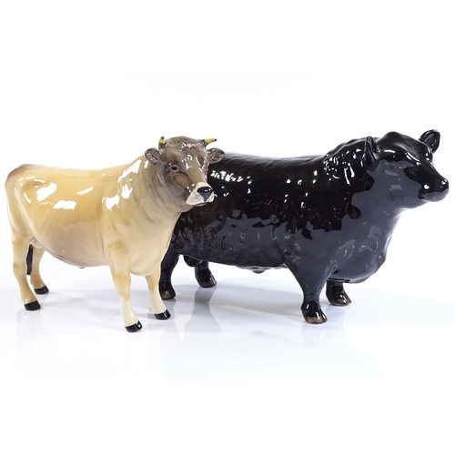 71 - A Beswick Aberdeen Angus bull, and a Beswick C H Dunsley coyboy bull (2)