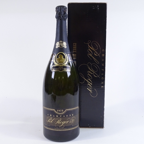 75 - A 1975 magnum bottle of Pol Roger Cuvee Sir Winston Churchill Champagne, boxed