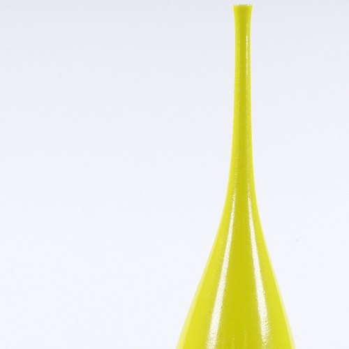 80 - A Sophie Cook lemon yellow Studio pottery bottle vase, height 41cm