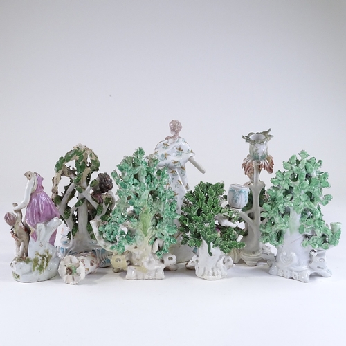 125 - A group of 19th century Derby porcelain bocage figures, mostly A/F (7)