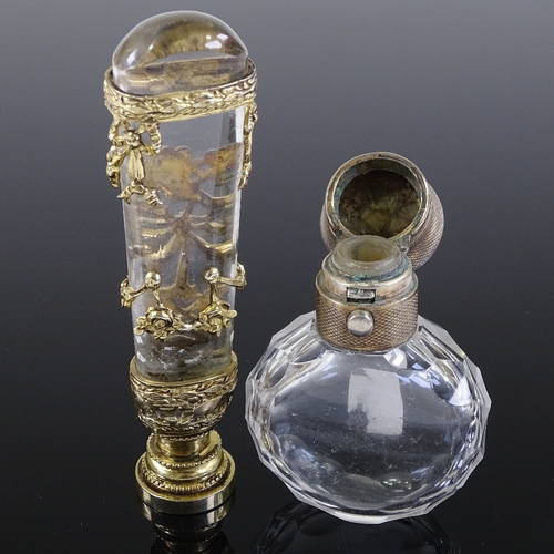 21 - A Continental crystal-handled desk seal with cast gilt-metal mounts, length 9.5cm, and a Victorian c... 