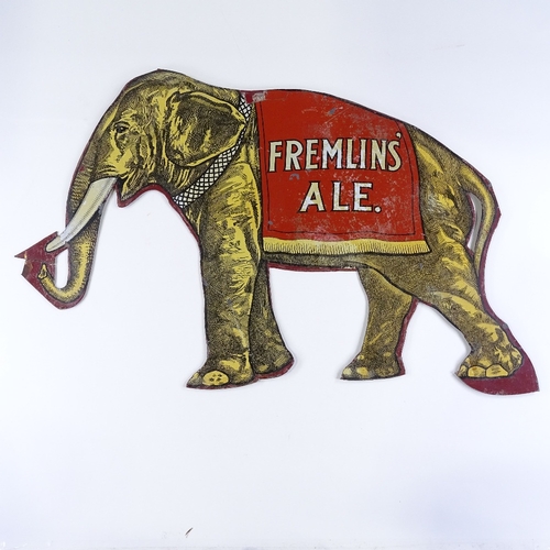 49 - A Vintage Fremlins Ale double-sided metal advertising sign, length 65cm, height 45cm