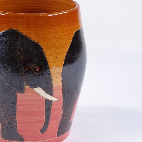 63 - Dennis Chinaworks, elephant vase, by Sally Tuffin, no. 9, 1998, height 19cm