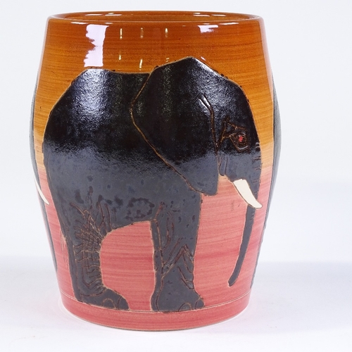 63 - Dennis Chinaworks, elephant vase, by Sally Tuffin, no. 9, 1998, height 19cm