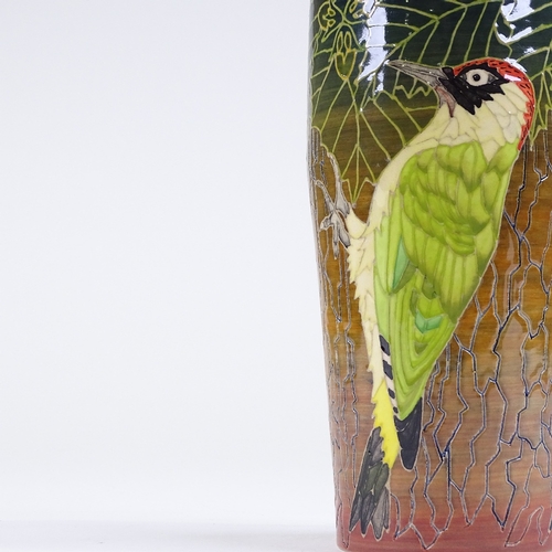 67 - Dennis Chinaworks, green woodpecker vase, designed by Sally Tuffin, no. 10/30, 2003, height 24.5cm