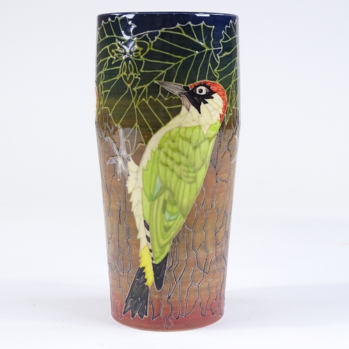 67 - Dennis Chinaworks, green woodpecker vase, designed by Sally Tuffin, no. 10/30, 2003, height 24.5cm