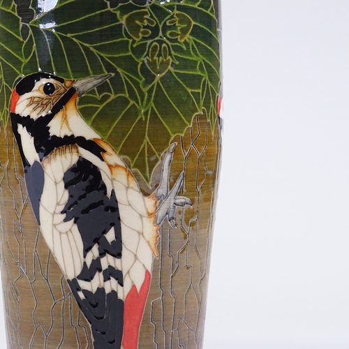 70 - Dennis Chinaworks, a great spotted woodpecker vase, designed by Sally Tuffin, no. 10/30, 2002, heigh... 