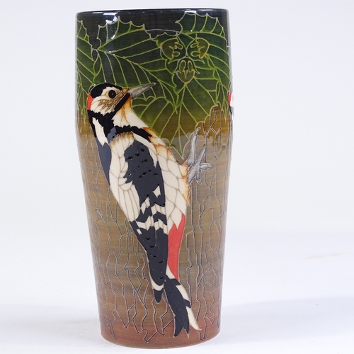 70 - Dennis Chinaworks, a great spotted woodpecker vase, designed by Sally Tuffin, no. 10/30, 2002, heigh... 