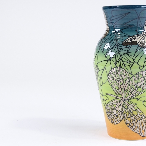 72 - Dennis Chinaworks, butterfly lustre vase, designed by Sally Tuffin, no. 2/15, 2009, height 20cm