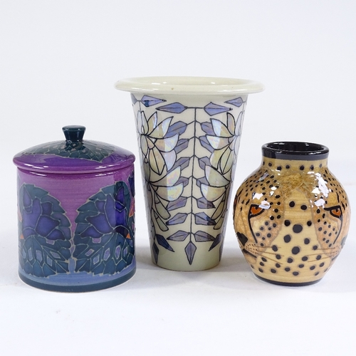 74 - Dennis Chinaworks, 3 ceramic items, designed by Sally Tuffin, largest vase height 13cm