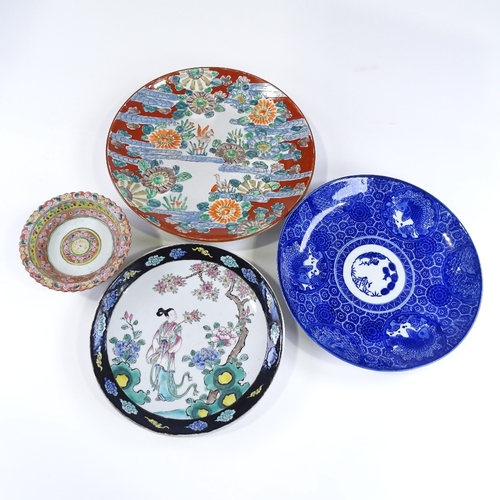 78 - 4 Chinese porcelain plates, largest 30cm diameter