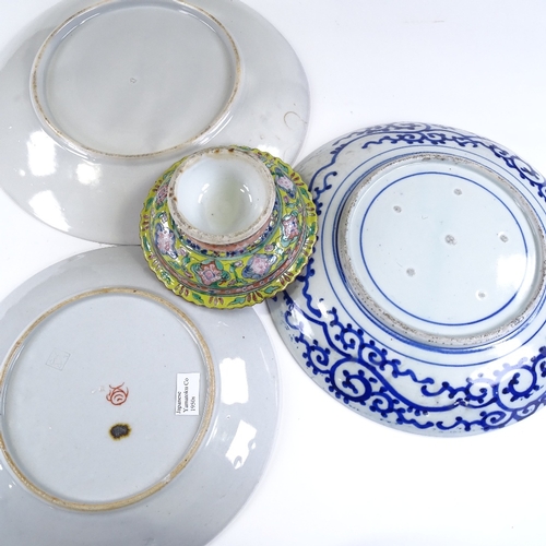 78 - 4 Chinese porcelain plates, largest 30cm diameter