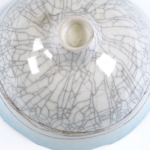 82 - Peter Lane (born 1932), studio pottery open porcelain bowl, graduated blue/white crackle glaze and c... 