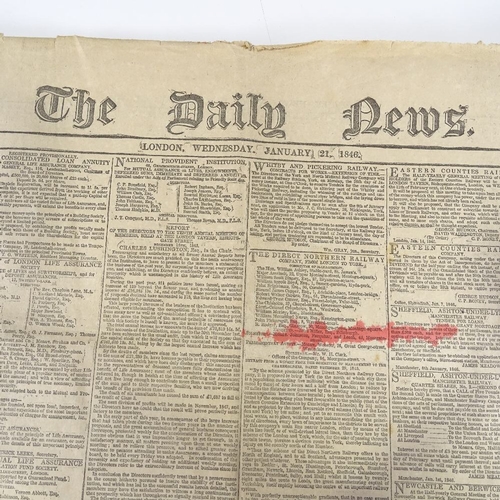 77 - Charles Dickens, The Daily News Number One, London (William Bradbury) Wednesday 21st January 1846, b... 