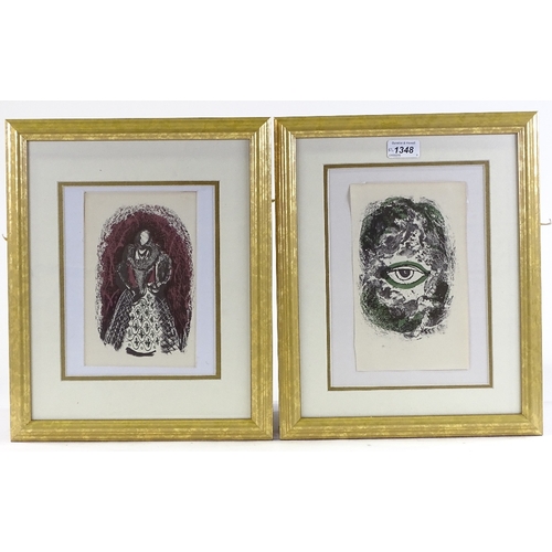 1348 - John Piper, 2 original lithographs, 1955, cat no. 108/660 and 100/95, framed (2)