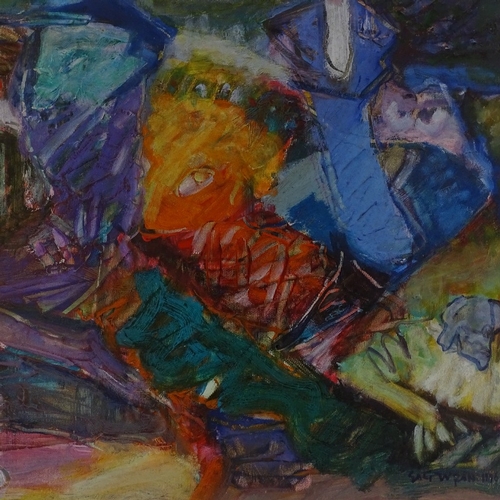 1365 - Sali Turan, oil on paper, abstract, 1996, 14