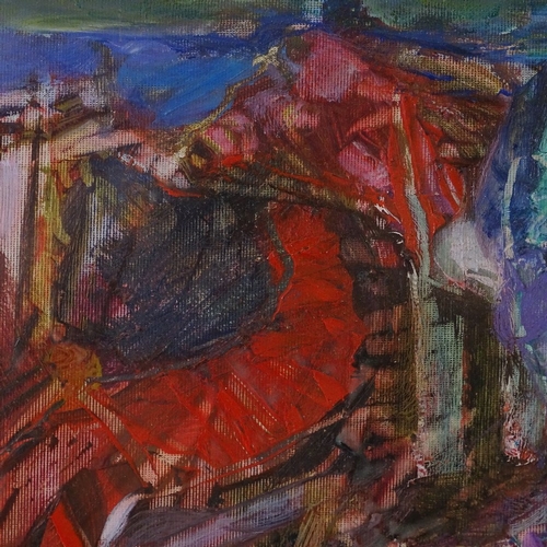 1365 - Sali Turan, oil on paper, abstract, 1996, 14