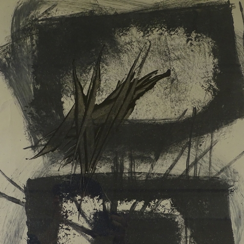 1366 - Ulrico Schettini (born 1932), mixed media on paper, abstract composition, 1960, 40