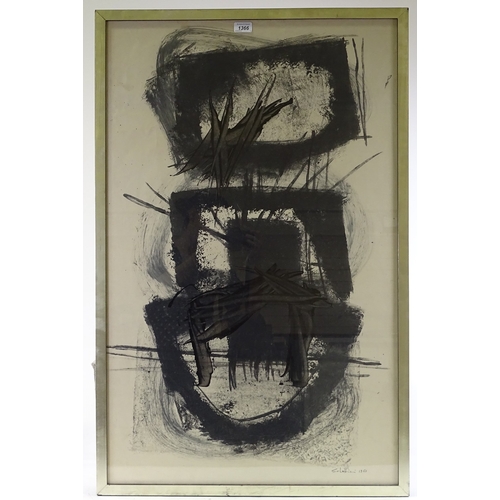 1366 - Ulrico Schettini (born 1932), mixed media on paper, abstract composition, 1960, 40