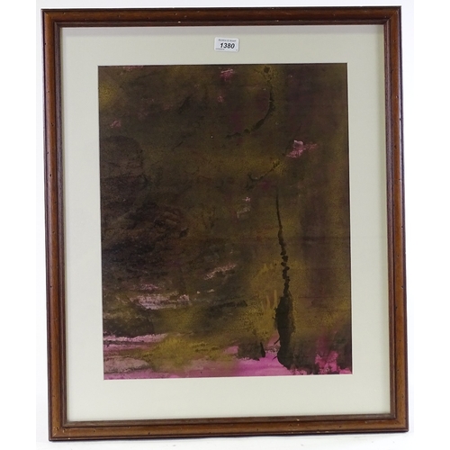 1380 - Denis Bowen (1921 - 2006), watercolour/gold spray on paper, abstract study, 1962, 19