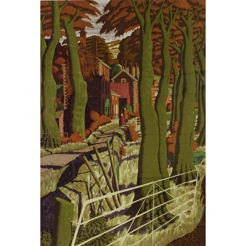 1383 - Simon Palmer, screen print, the small farmer and the large farm worker, signed in pencil, image size... 