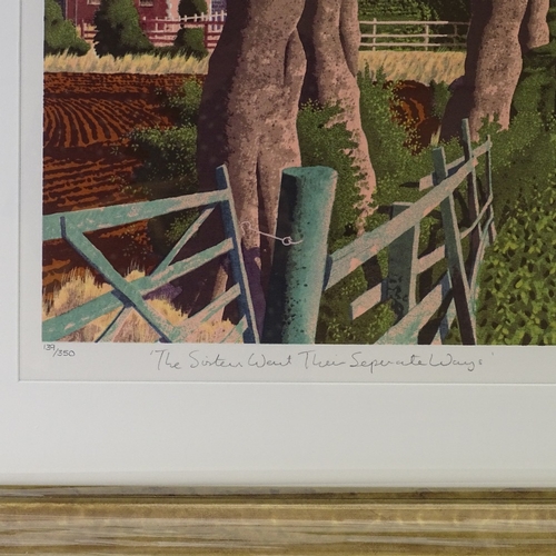 1384 - Simon Palmer, colour screen print, the sisters went there separate ways, signed in pencil, image 16