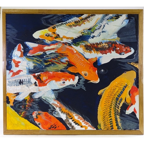 1391 - Clive Fredriksson, oil on canvas, Koi Carp, 27