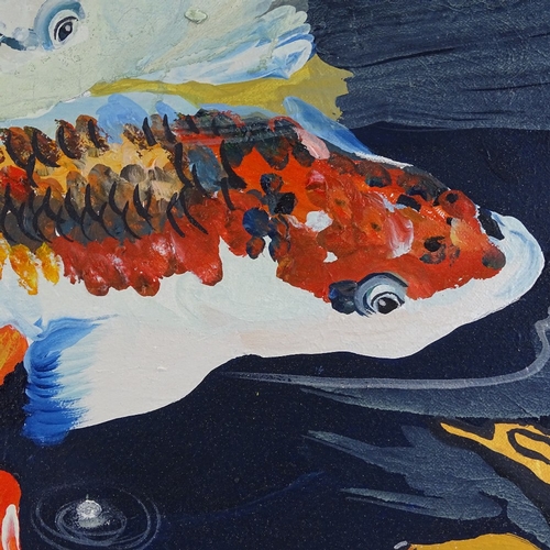 1391 - Clive Fredriksson, oil on canvas, Koi Carp, 27