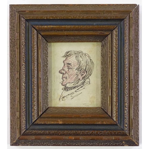 1394 - Follower of Thomas Rowlandson (1756 - 1827), ink sketch, portrait of a man, unsigned, 2.5