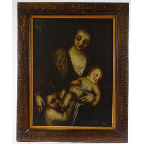 1401 - Manner of Gaetano Lapis, mid-19th century Italian School oil on canvas, Madonna and child, indistinc... 