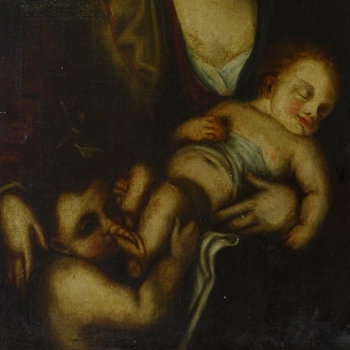 1401 - Manner of Gaetano Lapis, mid-19th century Italian School oil on canvas, Madonna and child, indistinc... 