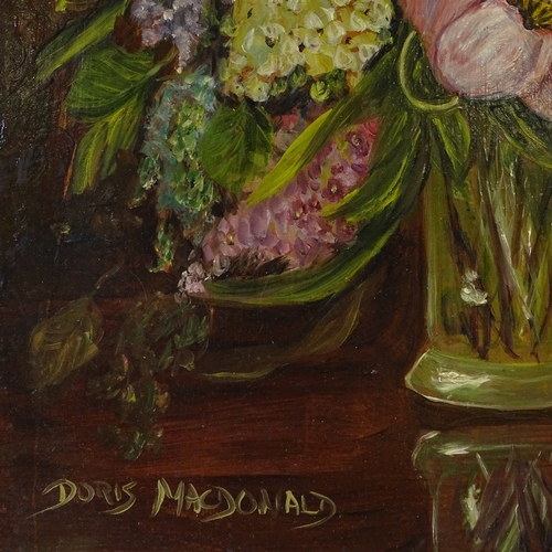 1405 - 2 19th/20th century oils on canvas, still life flower studies