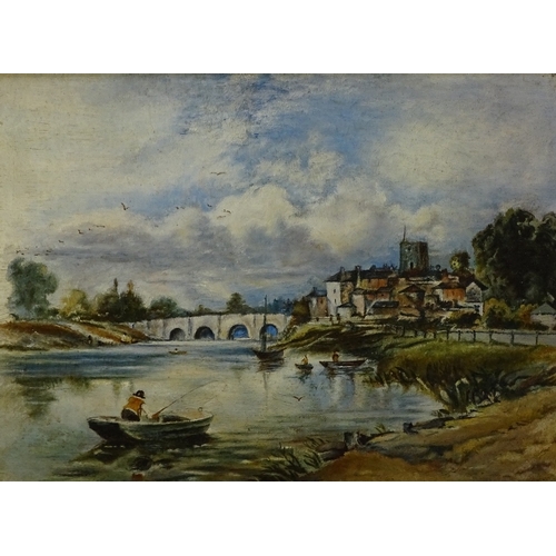 1407 - A pair of 19th century oils on canvas, views on the Thames, indistinctly signed, 9